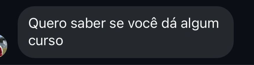 Mensagem de pedido do curso 1