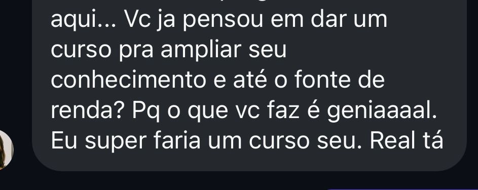 Mensagem de pedido do curso 3
