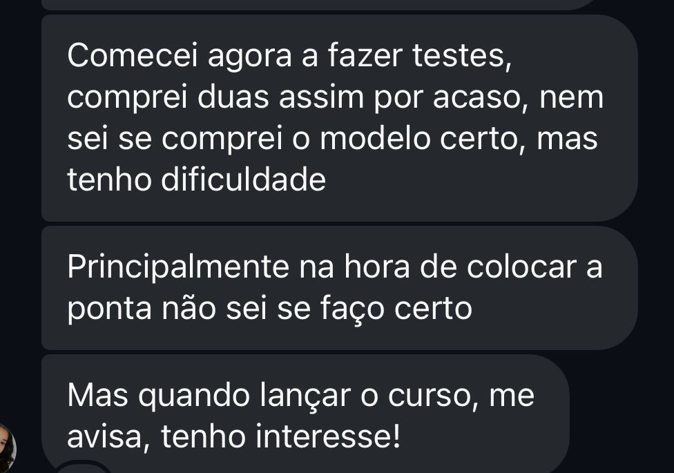 Mensagem de pedido do curso 4
