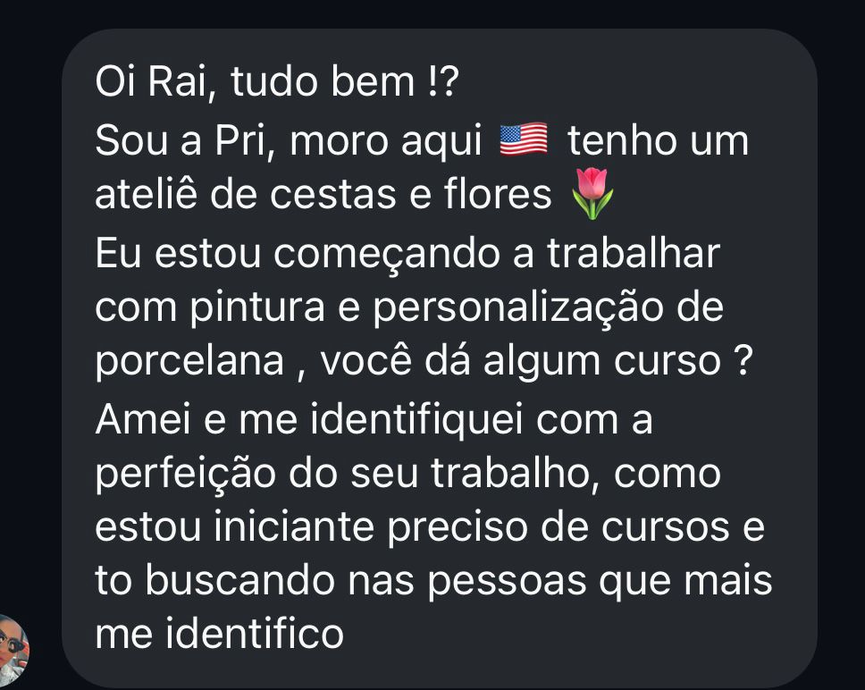 Mensagem de pedido do curso 5